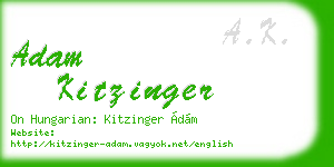 adam kitzinger business card
